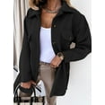 thumbnail image 3 of Womens Corduroy Shirt Long Sleeve Button Down Shirts Casual Jacket Tops Shacket, 3 of 6