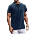 thumbnail image 1 of Vintage Summer Men's T-Shirt Streetwear 3 Buttons Open Fly Loose Clothing Print Short Sleeve T-Shirt XL, 1 of 4