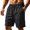 Black, variant on Casual Elastic Waist Straight Leg Shorts Summer Beach Blend Lightweight Comfortable Solid Color Loose Fit