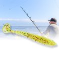 thumbnail image 3 of 5 unids/set suave cola en T señuelos de pesca larva gusano cebos aparejos de pesca accesorios verde manchado 9cm 4g, 3 of 8