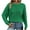 Green, variant on DeHolifer Women Sweaters Waffle Loose Crewneck Solid Color Long Sleeve Knit Sweaters Fall Fashion Blouse Tops Beige M
