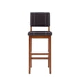 thumbnail image 3 of Pemberly Row 30.5" Faux Leather & Wood Bar Stool in Walnut/Deep Brown, 3 of 15