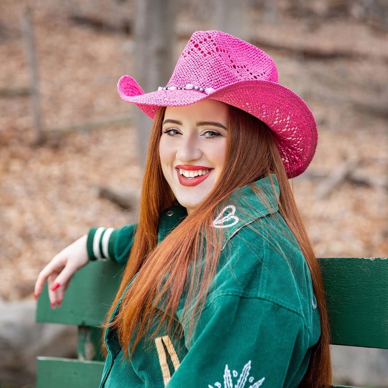 6516 Women\'s Western Outfit Straw Cowgirl Hat With Embroidered Trim TOVOSO Western Cowgirl, Straw Cowboy Hat for Women with  main image 3