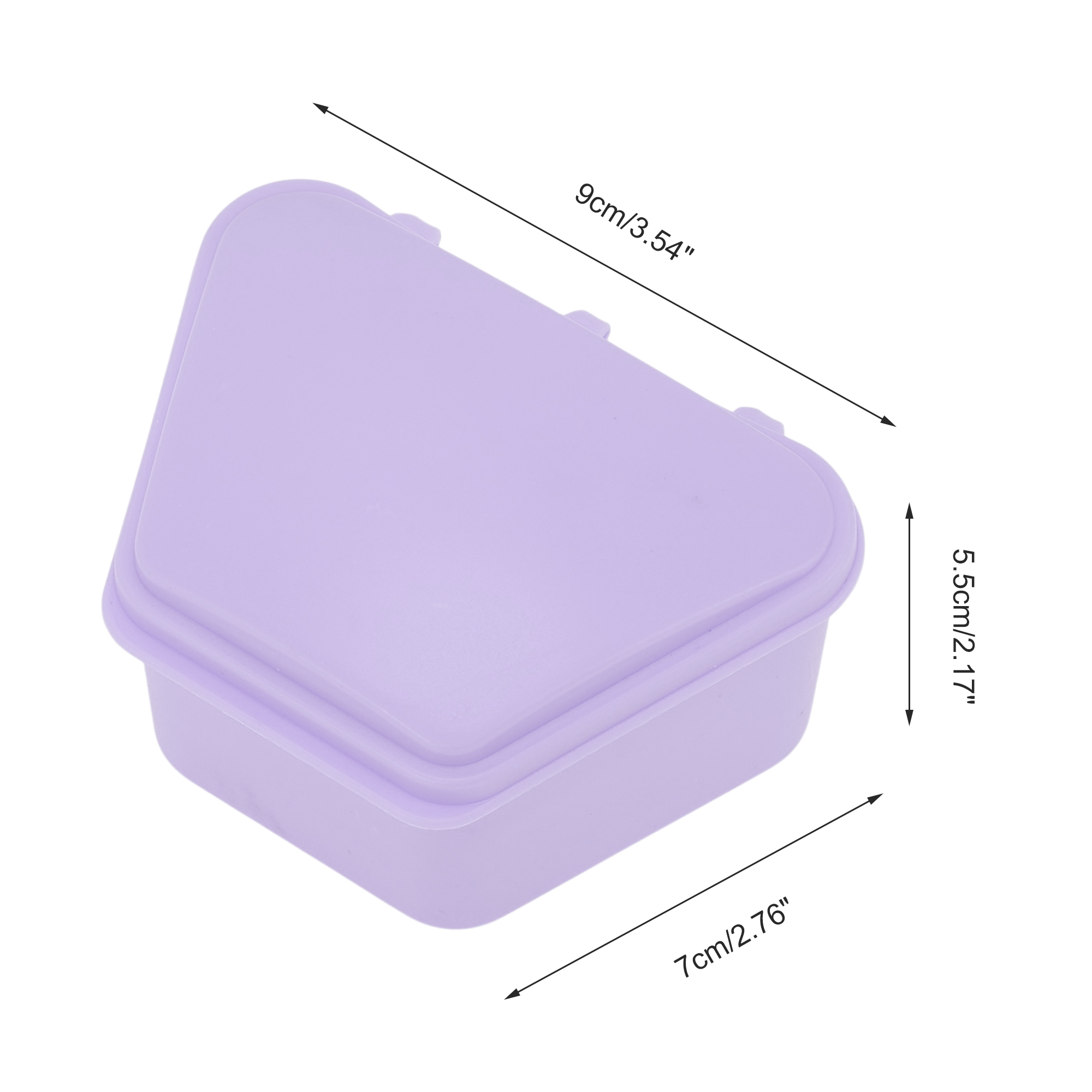 Unique Bargains Portable Trapezoidal Retainer Case Braces Box 1 Pc Purple