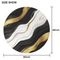 thumbnail image 6 of Black Marble Gold Wave Pattern Round Tablecloth 60"x60",Wrinkle Wipeable Table Cloth for Kitchen Dining Room Picnic Patio Party, 6 of 6