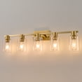 thumbnail image 3 of Deyidn 5-Light Gold Dimmable Vanity Light with Clear Glass Shades, 3 of 11