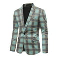 thumbnail image 5 of Cloudstyle Men's Plaid Print Notch Lapel Single-Breasted One-Button Blazer with Center Back Vent, 5 of 10