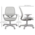 thumbnail image 2 of Grey Mesh Office Chair - Small Computer Desk Chair with Adjustable Height, Swivel & Castors - Ergonomic Seating for Home & Office Use - 21.7" x 18.9" x 37.2", 2 of 7