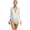 Ivory, variant on Women Latin Dance Deep V Neck Shiny Rhinestones Fringe Leotard Bodysuit with Long Sleeve Ivory XXL