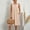 (Fashion 61)Khaki, variant on Fashion Women Solid Color Cotton-Linen Round Neck Sleeveless Plus Size Dress with Pockets Summer Casual Loose Short Dress