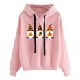 thumbnail image 3 of Jinhomg Christmas Hooded Pullover for Women Cute Funny Gnome Graphic Holiday Sweatshirt Fall Plus Size Long Sleeve Thin Hoodies with Kangaroo Pocket Pink XL, 3 of 3