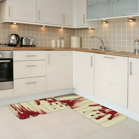 

Kitchen Mats for Floor 2 Piece - Bloody Hand1 Anti Fatigue Mats for Kitchen Floor Kitchen Rugs Non Slip Washable Mat for Home Kitchen Decor