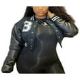 thumbnail image 1 of EIMELI Women Loose Style Short Coat  Letters Embroidery Pattern Long Sleeve Jacket with Pocket  S/ M/ L, 1 of 3