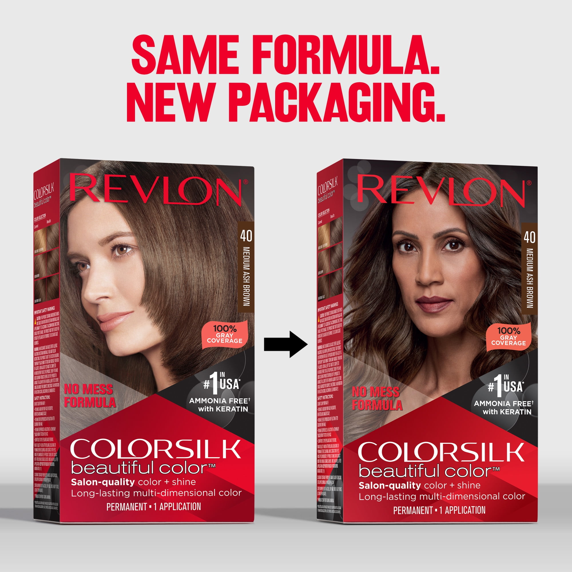 (3 pack) Revlon ColorSilk Permanent Hair Color, Bond Repair Complex, 40 Medium Ash Brown, 1 pack  (图4) (3 pack) Revlon ColorSilk Permanent Hair Color, Bond Repair Complex, 40 Medium Ash Brown, 1 pack  (图4)