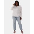 thumbnail image 4 of Terra & Sky Women's Plus Size Textured Scoop Neck Top with Long Sleeves, Sizes 0X-5X, 4 of 5