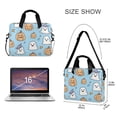 thumbnail image 3 of FORMRS 16" Laptop Bag Carrying Sleeve Case with Handle Travel Shoulder Briefcase, Blue Halloween Ghosts, 3 of 8