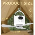thumbnail image 5 of 11" Camping Fan 10400mAh  Operated, USB Rechargeable Tent Fan with Remote Control,Power ,LED Light,3 Speeds, Portable Ceiling Fan for Camping,, RV,Canopy,Camping Essential (White), 5 of 6