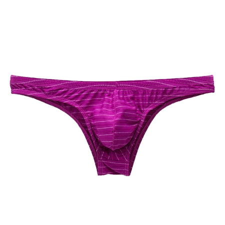 

Knosfe Mens Athletic Supporter Pouch Underwear Stripe Sexy Thong L