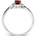 thumbnail image 3 of Sterling Silver Rhodium Plated Diamond And Garnet Oval Ring (Size 9) Made In India qr4507ga-9, 3 of 6