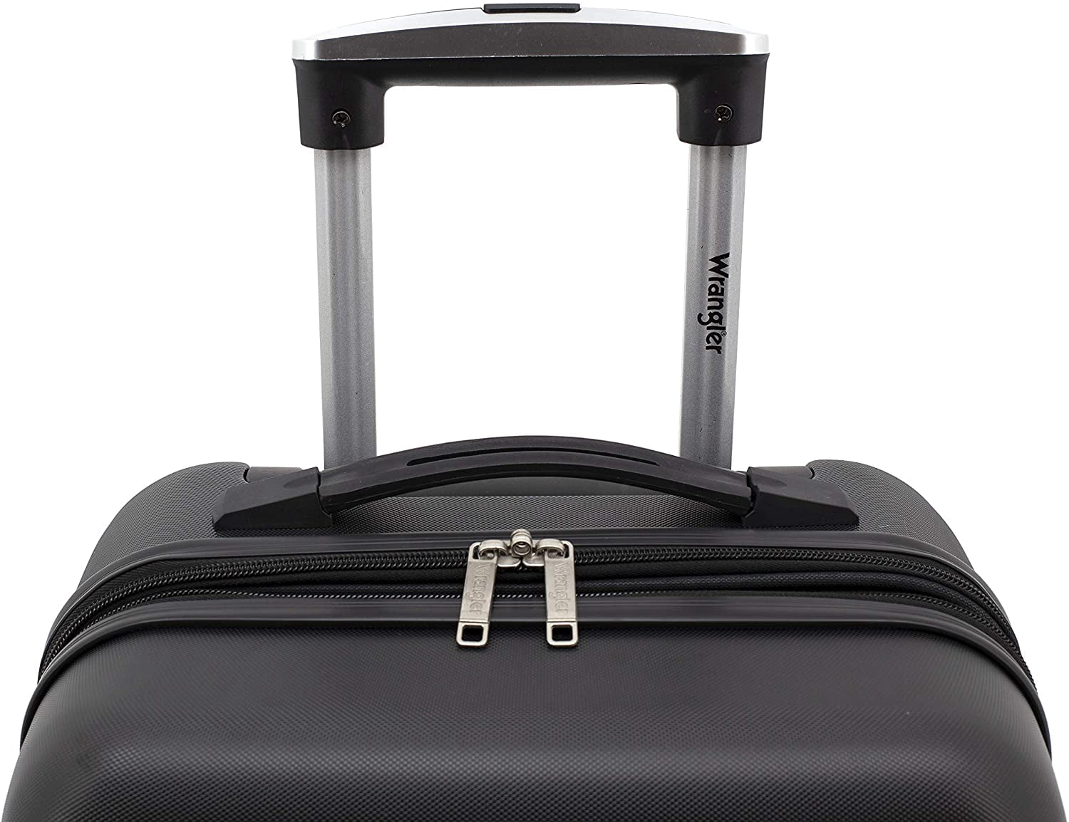 Wrangler Smart Luggage Set with Cup Holder and USB Port, Black, 20-Inch Carry-On