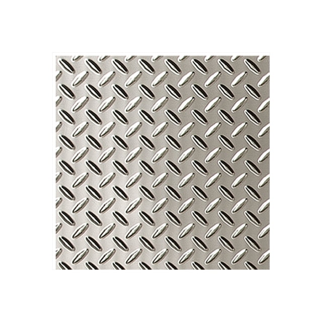 FASÄDE Easy Installation Diamond Plate Brushed Nickel Wall Panel Sample (12" X 12" Sample)