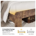 thumbnail image 6 of Queen Bed Frame, Queen Size Bed Frame with Storage Headboard, Farmhouse Platform Bed Frame with Charging Station and LED Lights, Sturdy Wooden Slats, No Mattress Required, No Noise，Brown, 6 of 8