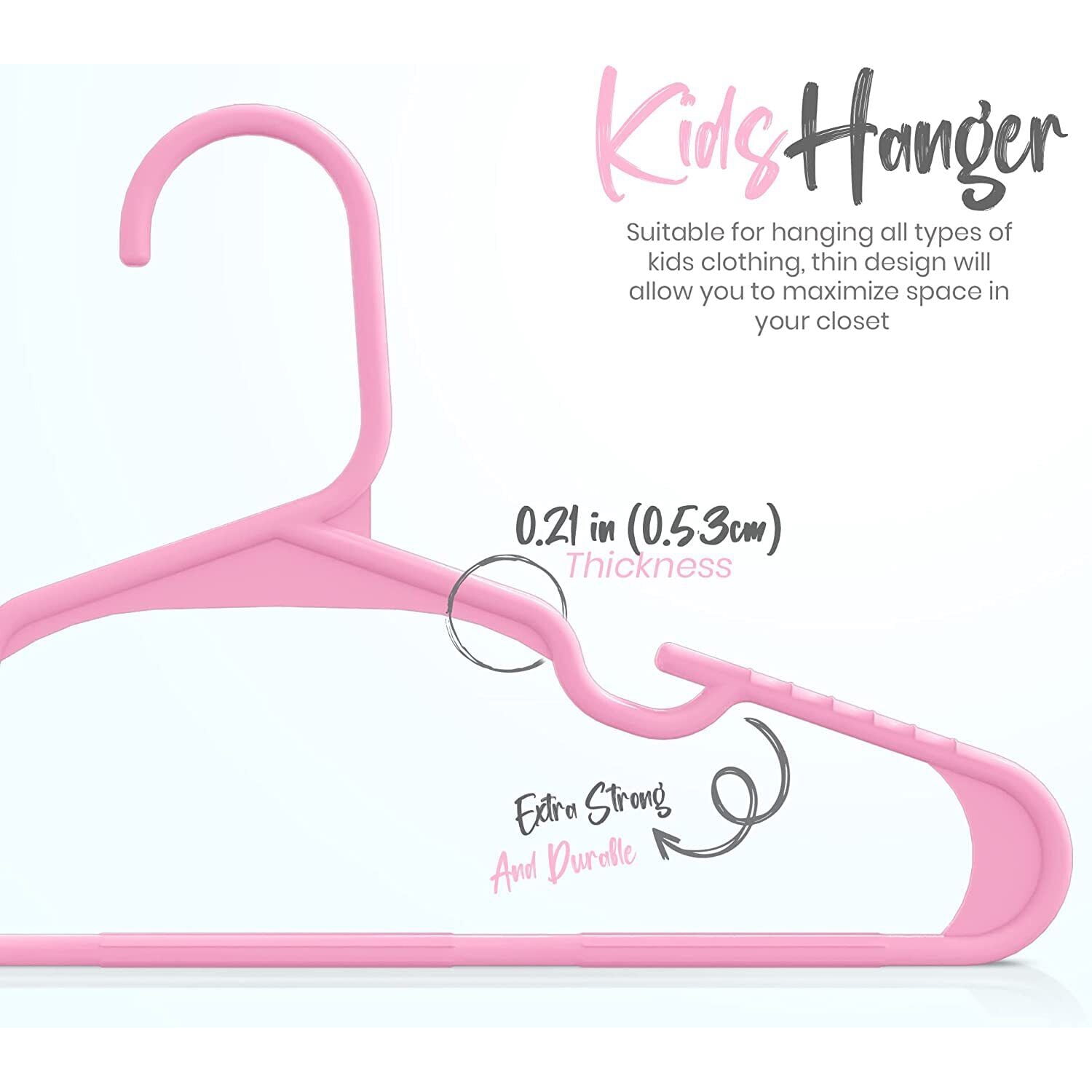 20-100 Pack Home Kids Hangers - 11. 4 Inch Plastic Baby Hangers for Closet