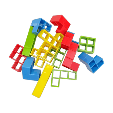 BESTSKY 48Pcs Tower Stack Boost Reactions Tower Stack Game Custom Shapes Tetra Tower Functional Blocks