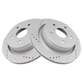 thumbnail image 6 of TRQ Rear Performance Drilled & Slotted Brake Rotor & Posi Metallic Pad Set, 6 of 6