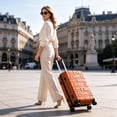 thumbnail image 2 of Zimtown 20 Inch Carry-on Luggage Lightweight Hardside Suitcase with 360° Detachable Spinner Wheels, Unbreakable Travel Luggage, Orange, 2 of 17