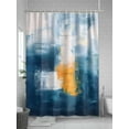 thumbnail image 5 of Blue Yellow Shower Curtain Set ，Waterproof Fabric Shower Curtains Abstract Shower Curtains for Bathroom,Bathroom Decor 54x"78", 5 of 6