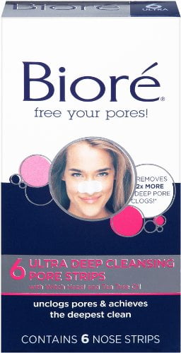 2 Pack - Biore Ultra Deep Cleansing Pore Strips Nose 6 Each