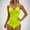 Yellow, variant on Women's Sports Bikinis Bathing Suits V Neck Tops Briefs Stretchy Breathable Comfortable Adjustable Seamless Beachwear for Women Split Tankini Swimsuits