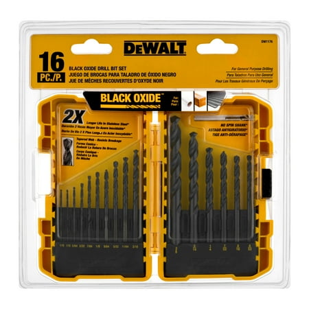 UPC: 0028877531946 | DeWalt Black Oxide Drill Bit Set – 16 Pc