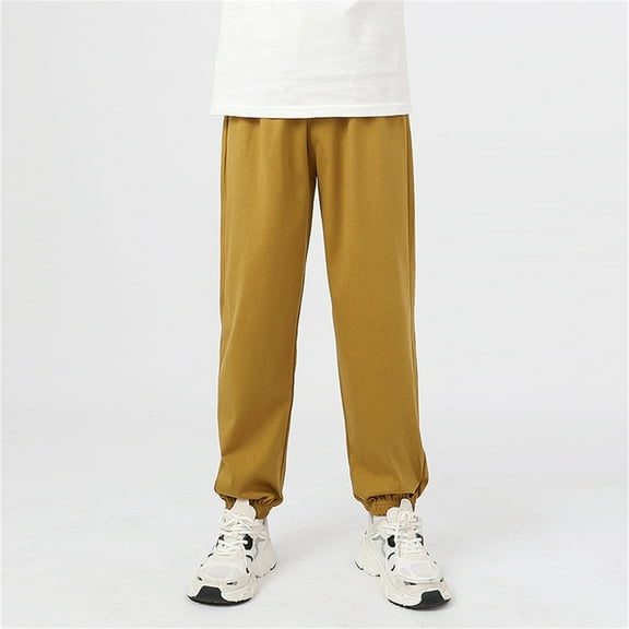 Girls Boys Jogger SweatpantsAdjustable Drawstring Casual Pants with Pockets Girls Solid Pants Brown Pants Boys Little Girls Clothes Size 5-6 Years