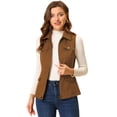 thumbnail image 1 of Chaleco Anorak Utility Allegra K Marrón sin mangas XS, 1 of 5