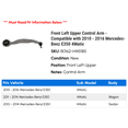 thumbnail image 2 of Front Left Upper Control Arm - Compatible with 2010 - 2016 Mercedes-Benz E350 4Matic 2011 2012 2013 2014 2015, 2 of 2