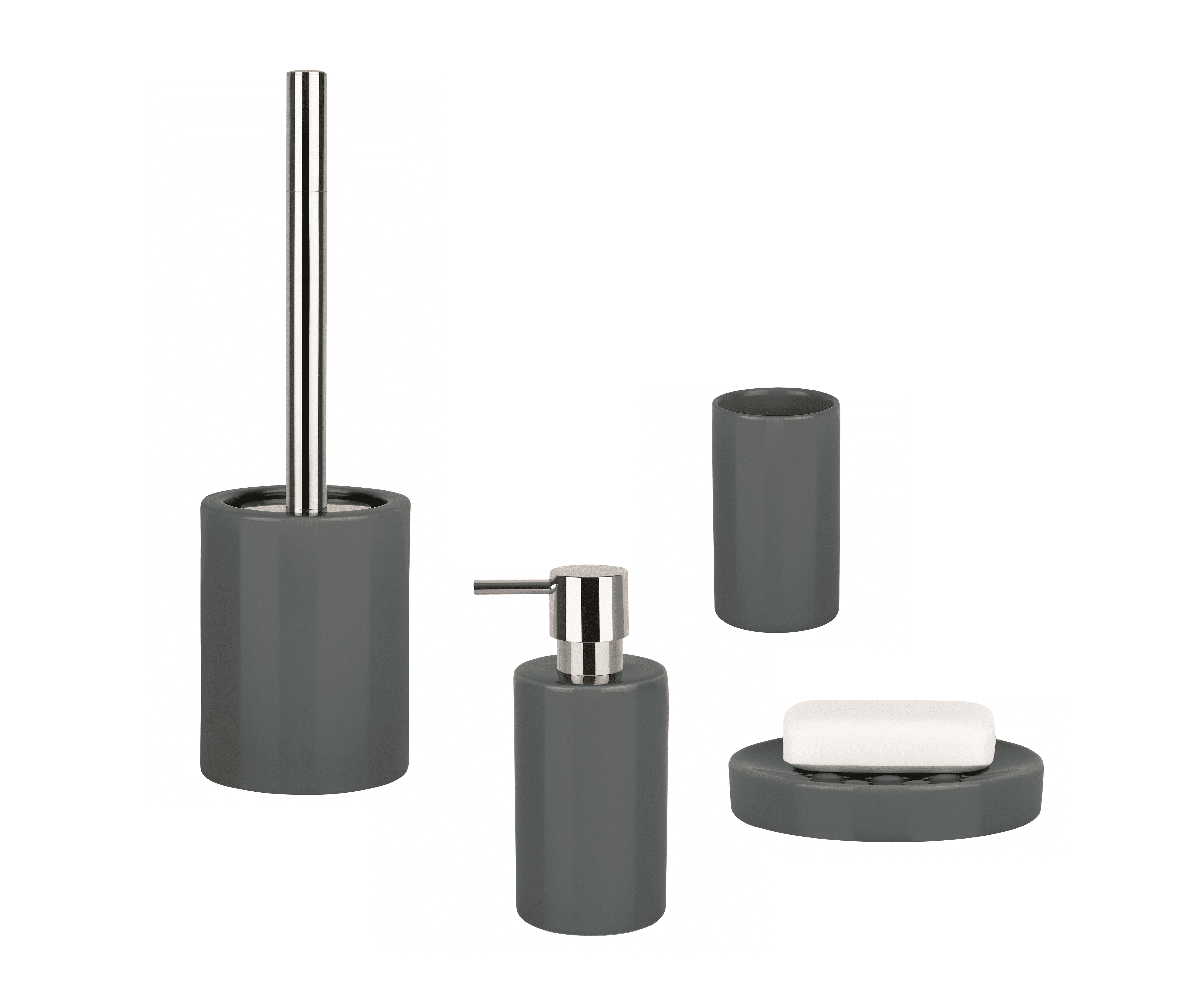 Dark Grey Bathroom Accessories Rispa
