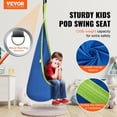 thumbnail image 2 of VEVOR Kids Pod Swing Seat, Hanging Hammock Chair with LED Lights Strings, Inflatable Cushion, Sensory Pod Swing Chair for Kids Indoor and Outdoor Hanging Chair, 100% Cotton Loading Capacity 120 lbs, 2 of 7