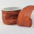 thumbnail image 2 of The Ribbon People Chocolate Brown Crinkled Satin Wired Craft Ribbon 3" x 27 Yards, 2 of 3