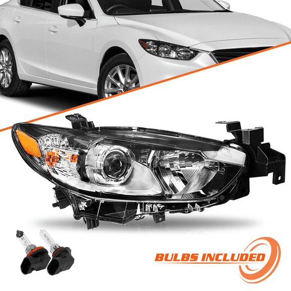 Top Gear Motors Headlight for Mazda 6 2014–2017 Right Passenger Side Halo Style with Bulbs Included