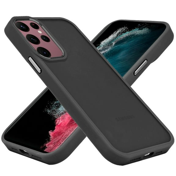 For Samsung Galaxy S23  S23 Plus Slim Fit Hybrid Frosted Matte Polished Oil Thick Acrylic Hard PC TPU Frame Bumper Cover ,Xpm Phone Case [ Black ]