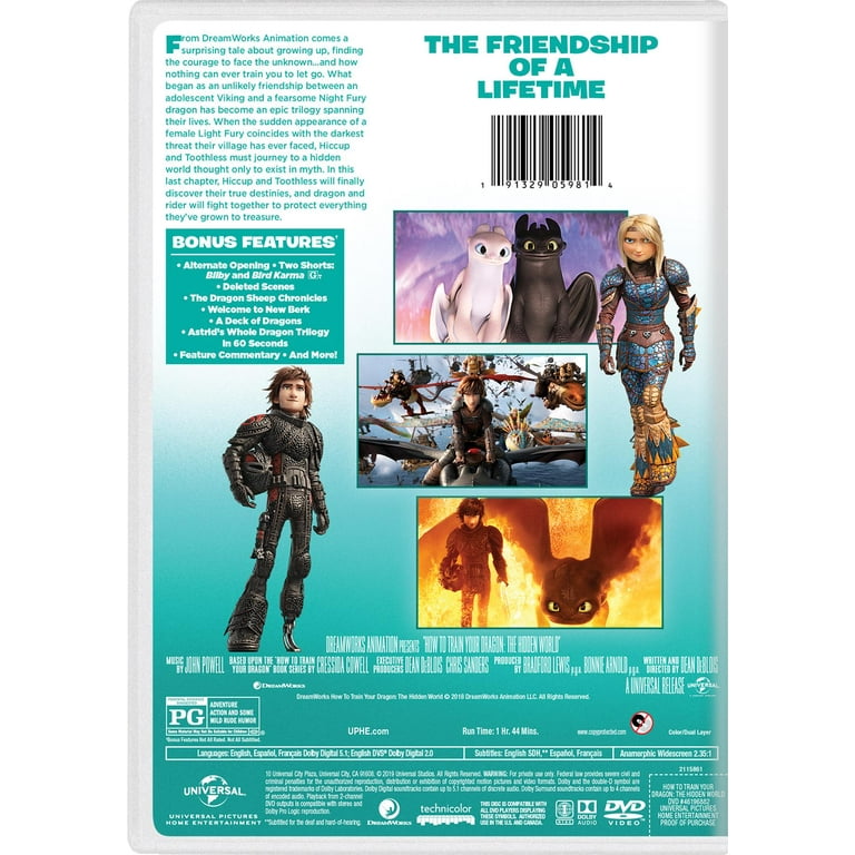 SDS How to Train Your Dragon The Hidden World DVD Animated Family