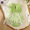 thumbnail image 4 of Baby Girl Rompers Girls Sleeveless Floral Romper Prints Bodysuits Clothes Onsies Green 3 Months-6 Months, 4 of 6