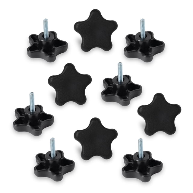 Paquete de 10 pomos POWERTEC 5 Star con perno roscado de 1/4-20
