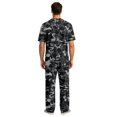 thumbnail image 6 of CCRFTGI Mens Pajamas Set Lightweight Camo Sleepwear Short Sleeve Crew Neck Top and Pants Soft Loungewear Pjs Sets Dark Gray L, 6 of 6