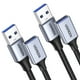 thumbnail image 1 of Cable de extensión USB UGREEN USB 3.0 trenzado de nailon (1 m + 1 m), paquete de 2, 1 of 9