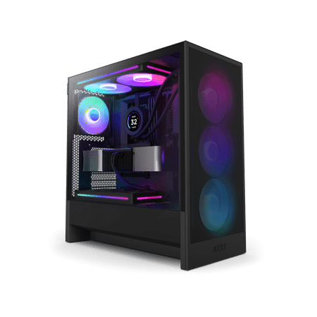 NZXT - H5 Flow RGB 2024 Compact ATX Mid-Tower Airflow Case - Black