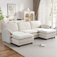 thumbnail image 6 of Wiilayok U Shaped Sectional Sofa,114" Modular Cloud Couch Sofa with Extra Deep Seat for Living Room，3 Seater Modern Chenille with 2 Ottoman and Memory Foam,Beige, 6 of 7