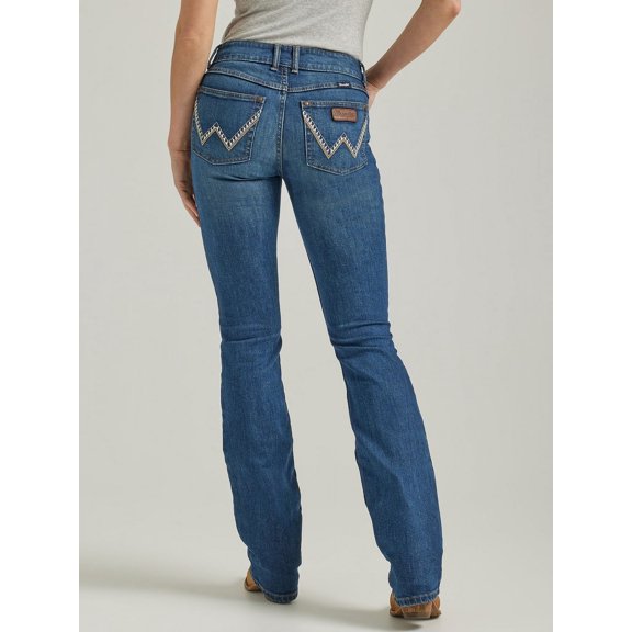 Wrangler Women's Retro Mae Medium Wash Mid Rise Stretch Bootcut Jeans - 112338898 27W x 32L